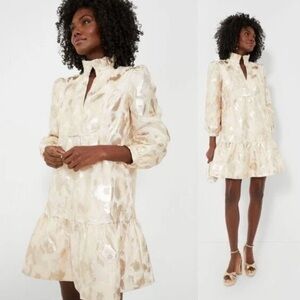 Tuckernuck NEW Champagne Fil Coupe Palmerston Formal Mini Dress Size M. NWT.